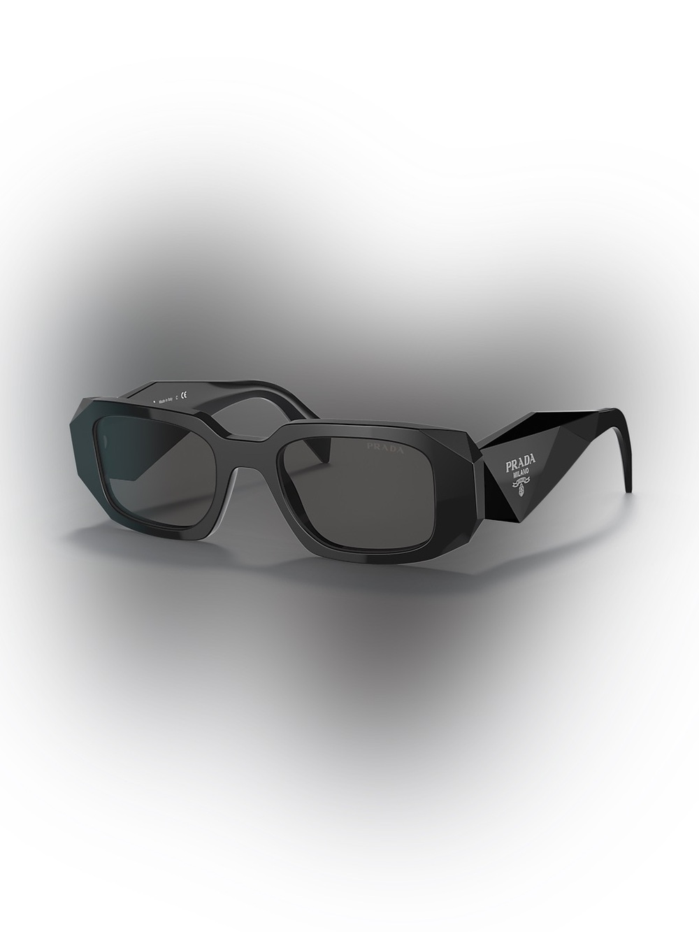 PRADA Black Geometric Frame Sunglasses
